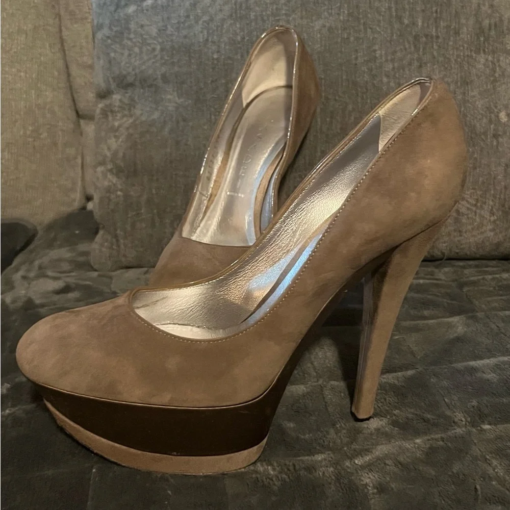 Casadei Tan Platform Heels - Picture 4 of 15
